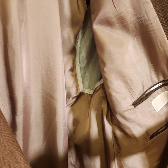 MICHAEL KORS Brown Wool Blazer with Elbow Patches, Size 48L - Picture 10 of 12